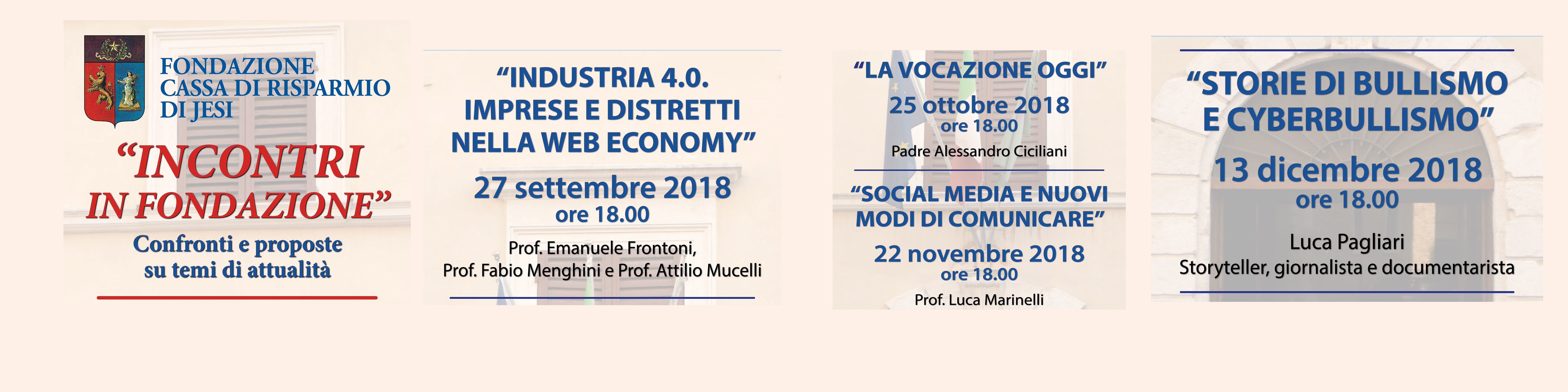 I prossimi incontri in Fondazione